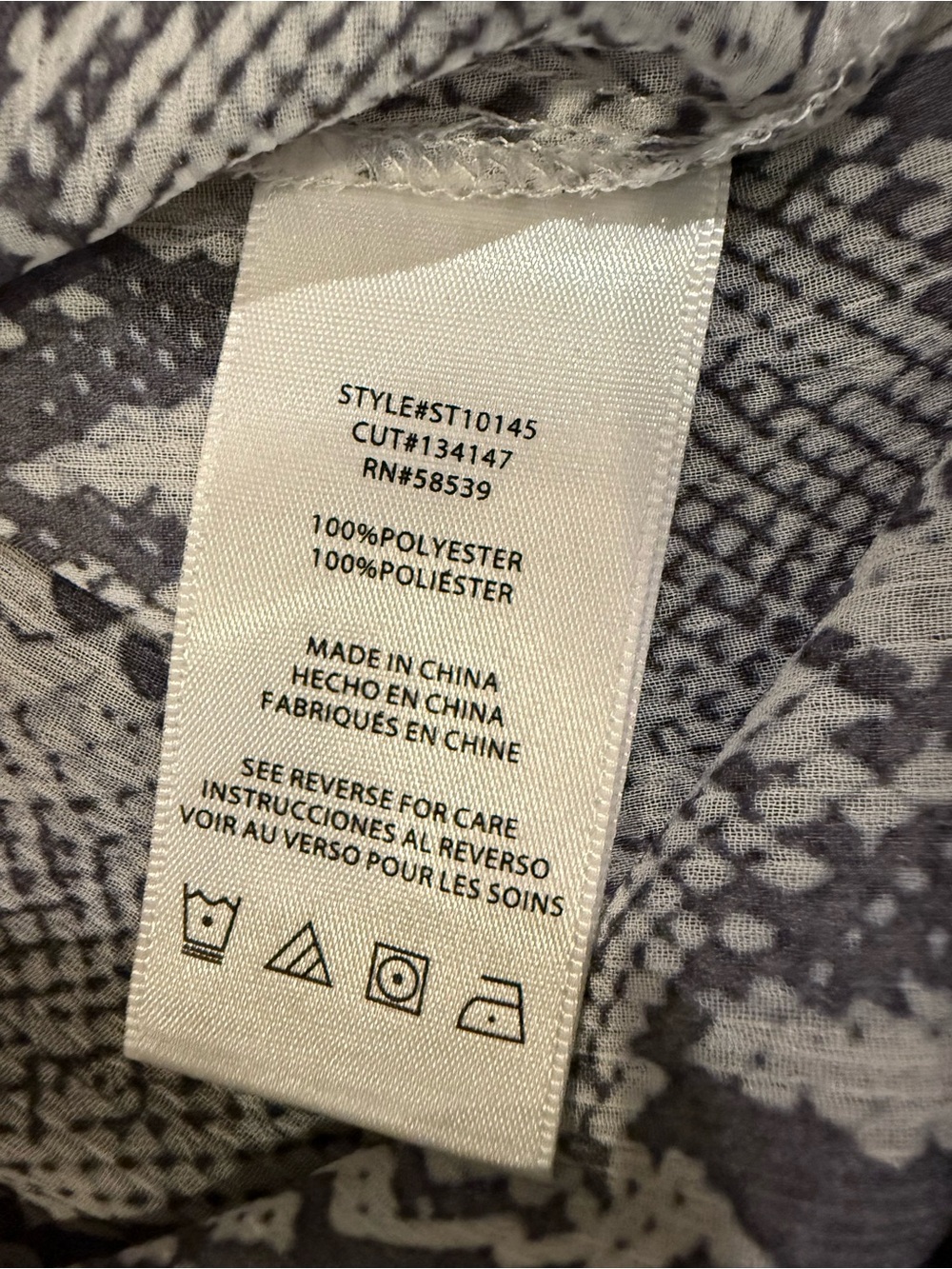 KUT from the Kloth Harper Snake Print Roll Tab Blouse Gray Small - Picture 14 of 15